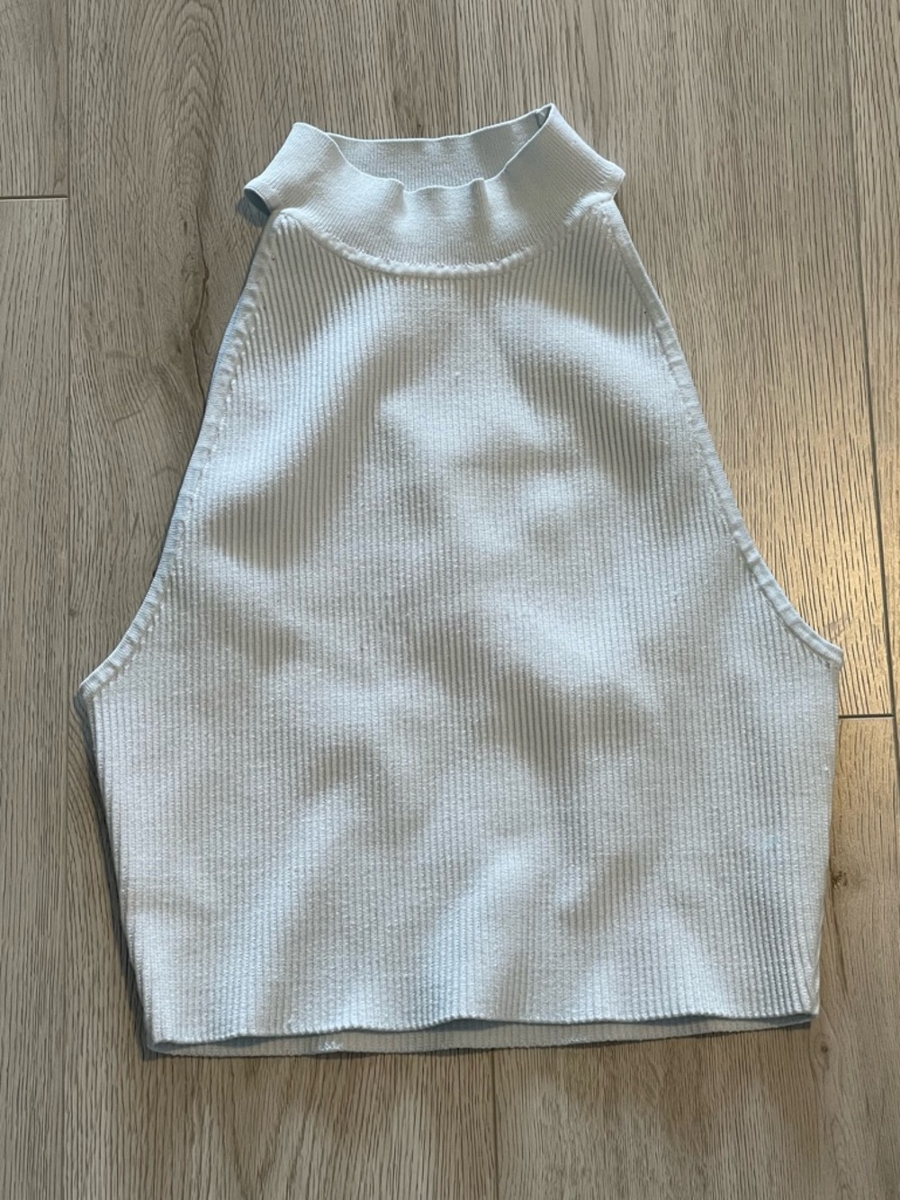Aritzia Babaton Sculpt Knit Halter Top- Snowmelt Blue Sleeveless Ribbed Tank